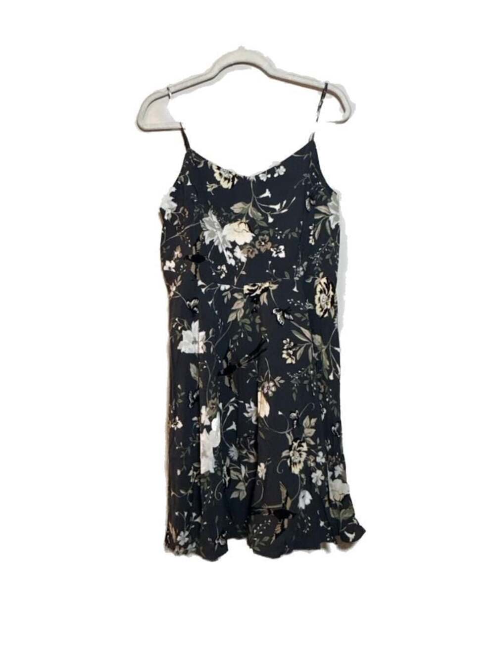 L Old Navy Women's Floral Print Smocked Fit and Flare Spaghetti Strap Dress